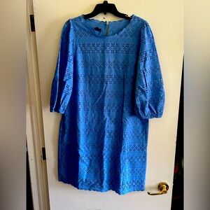 Talbots eyelet 3/4 sleeve dress, size 12. NWT